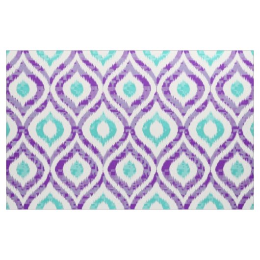Tissu Motif pourpre et turquoise d'ikat (Yard)