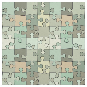 Tissu Motif puzzle vert