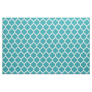 Tissu Motif Quatrefeuille en treillis marocain bleu sarc