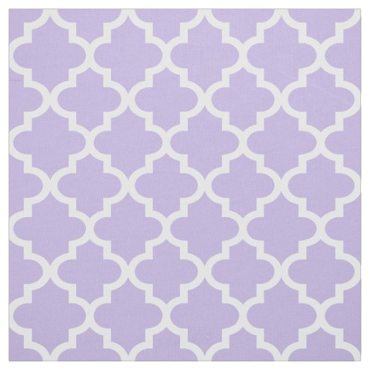 Tissu Motif Quatrefoil blanc et violet clair moderne (Échantillon)