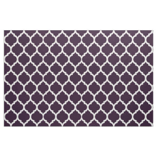 Tissu Motif Quatrefoil Marocain Violet Foncé