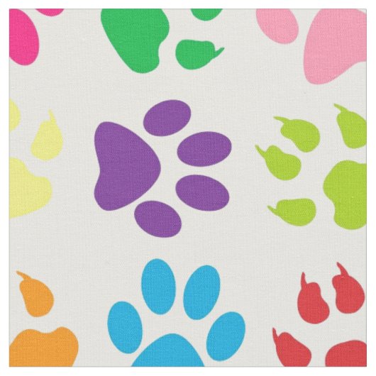 Tissu Motif Rainbow Chig Paws (Fermer)