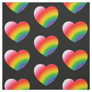 Tissu Motif Rainbow Gradient Hearts