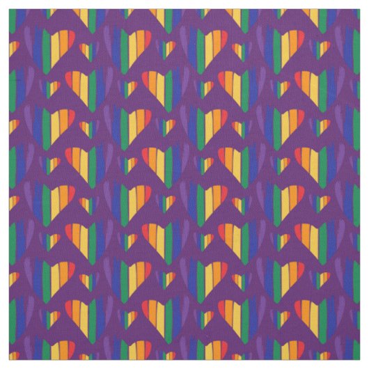 Tissu Motif Rainbow Hearts (Échantillon)
