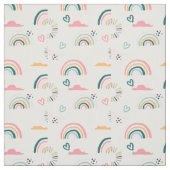 Tissu Motif Rainbows & Hearts (Échantillon)