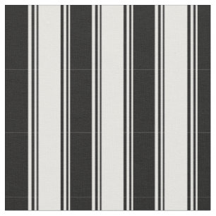 Tissu Motif rayé blanc et noir
