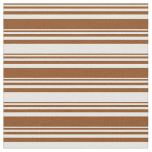Tissu Motif rayé couleur crème Brown et crème à la menth