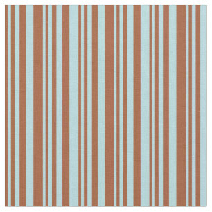 Tissu Motif rayé couleur Sienne et Poudre bleu