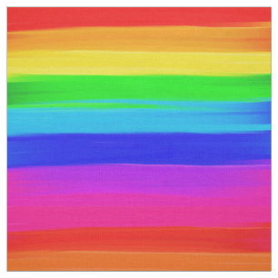 Tissu Motif rayé d'arc-en-ciel de peinture moderne de