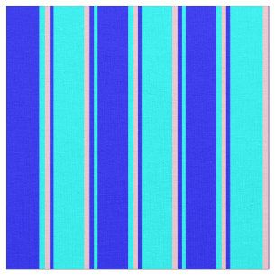 Tissu Motif rayé de couleur cyan, bleu et rose