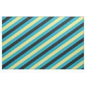 Tissu Motif rayé noir, bleu et jaune (Fat Quarter)