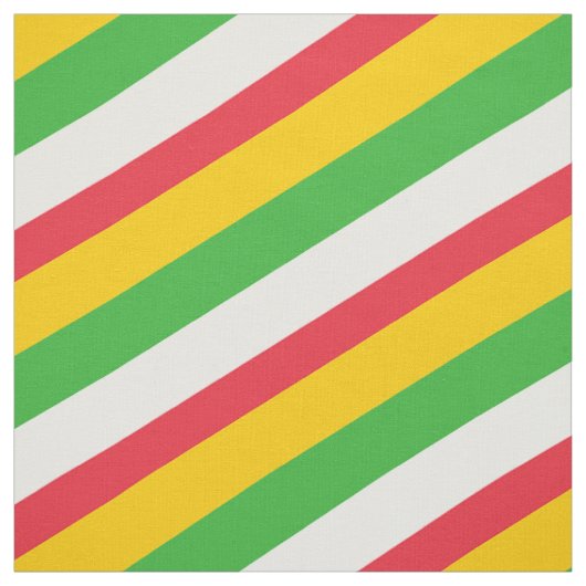 Tissu Motif rayé rouge, vert, blanc et jaune (Échantillon)