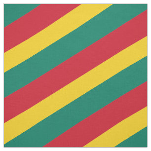 Tissu motif rayé rouge, vert et jaune