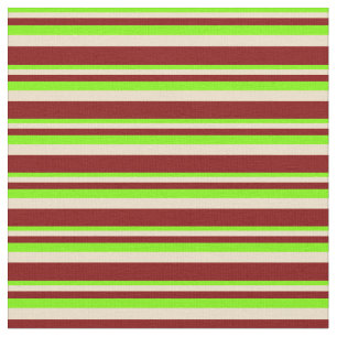 Tissu Motif rayé vert, bronzé et marron
