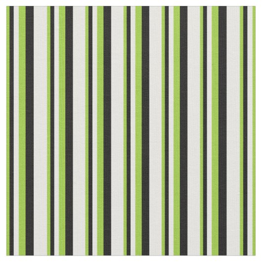 Tissu Motif rayé vert, noir et blanc (Fermer)