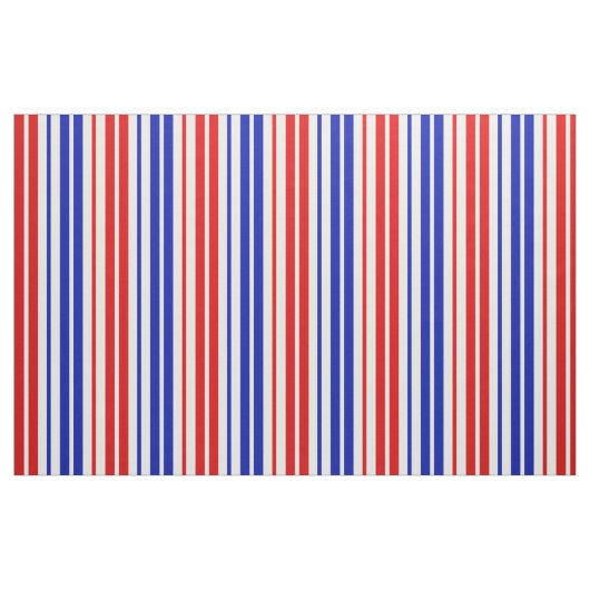 Tissu Motif rayures blanches rouges bleues (Fat Quarter)