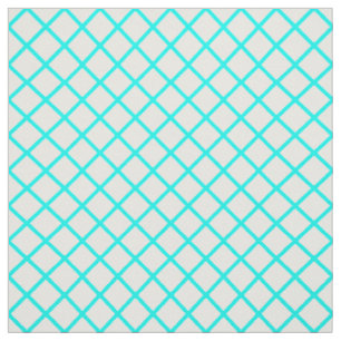 Tissu Motif rayures diamant arlequin blanc sarcelle