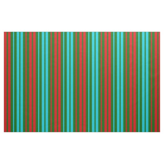 Tissu Motif rayures vert rouge bleu (Fat Quarter)