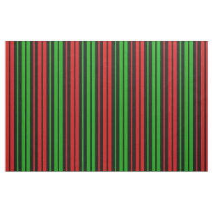 Tissu Motif rayures vertes rouges noires