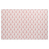 Tissu Motif Red Treble Clef (Yard)