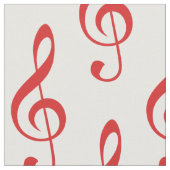 Tissu Motif Red Treble Clef (Fermer)