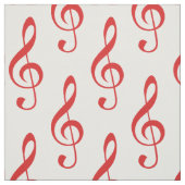 Tissu Motif Red Treble Clef (Échantillon)