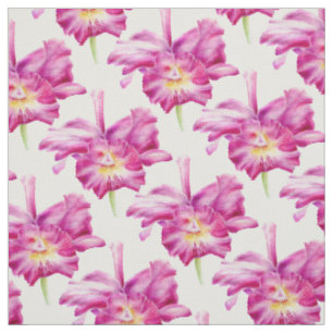 Tissu Motif répétitif en aquarelle botanique d'orchidée