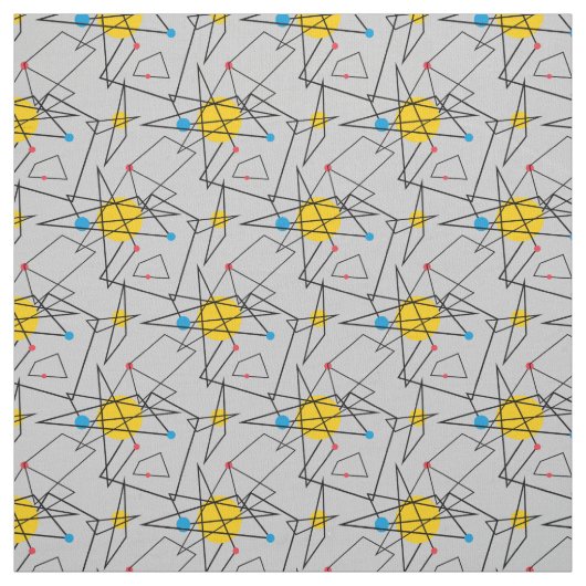 Tissu Motif rétro géométrique angulaire (Échantillon)