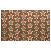 tissu motif rétro les années 70 étoile