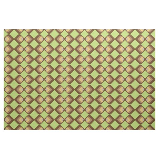Tissu Motif rétro vert brun (Fat Quarter)