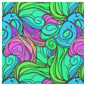 Tissu Motif rétrograde psychédélique bleu vert Turquoise (Fermer)