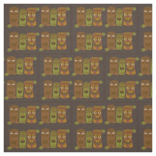 Tissu Motif ringard de Tikis (Échantillon)