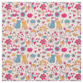 Tissu Motif romantique coloré (Échantillon)