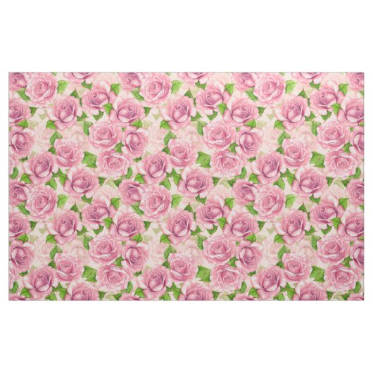 Tissu Motif rose d'aquarelle rose (Fat Quarter)