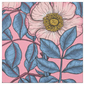 Tissu Motif rose de chien (Fermer)