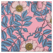Tissu Motif rose de chien (Échantillon)