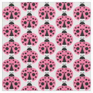 Tissu Motif rose de coccinelle