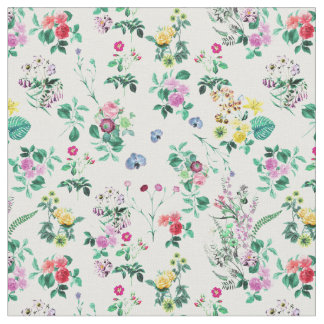 Tissu Motif rose de fleur sauvage de fleurs florales