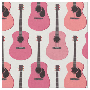 Tissu Motif rose de guitares acoustiques