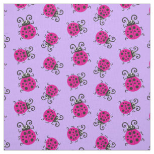 Tissu Motif rose de l'industrie graphique de coccinelles