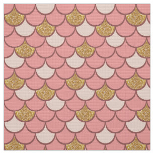 Tissu Motif rose d'échelle de poissons d'or avec l'effe