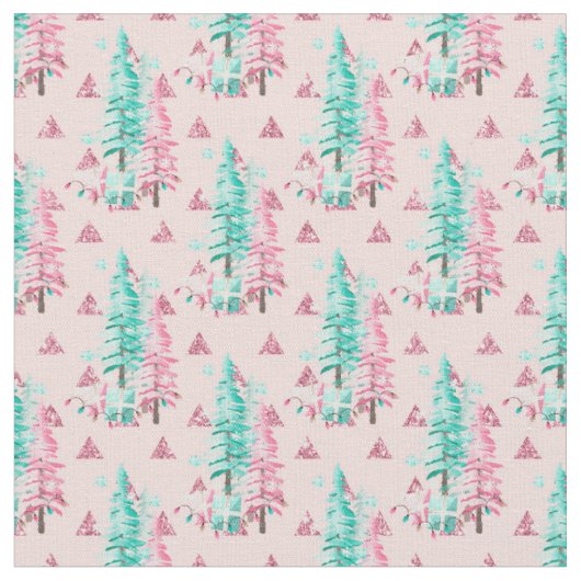 Tissu Motif rose sapin de Noël (Fermer)