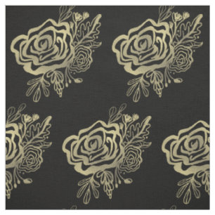 Tissu Motif Roses Dorées Florales Françaises