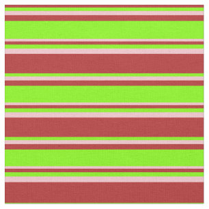 Tissu Motif rouge, chartreuse et rose