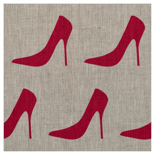 TISSU MOTIF ROUGE CLASSIQUE DE STYLETS (Échantillon)
