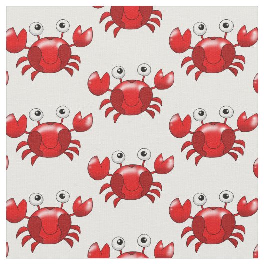 Tissu Motif rouge de crabe de bande dessinée (Fermer)
