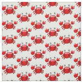 Tissu Motif rouge de crabe de bande dessinée (Échantillon)