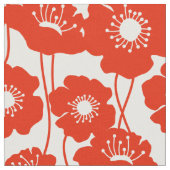Tissu Motif rouge de pavots (Fermer)