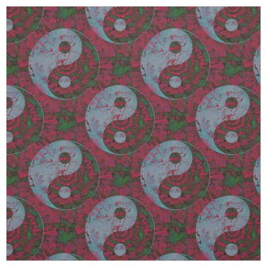 Tissu Motif rouge de Yin Yang (Échantillon)