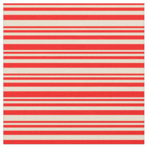 Tissu Motif rouge et beige